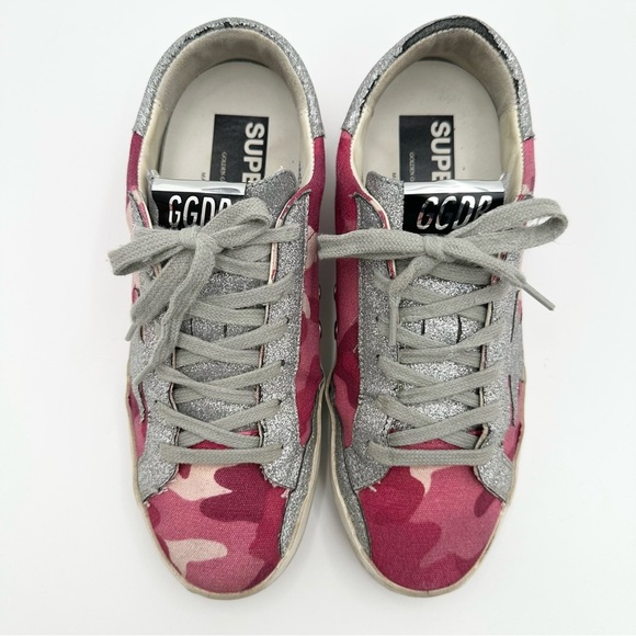 Golden Goose Pink Camo Superstar Shoes - Picture 3 of 10